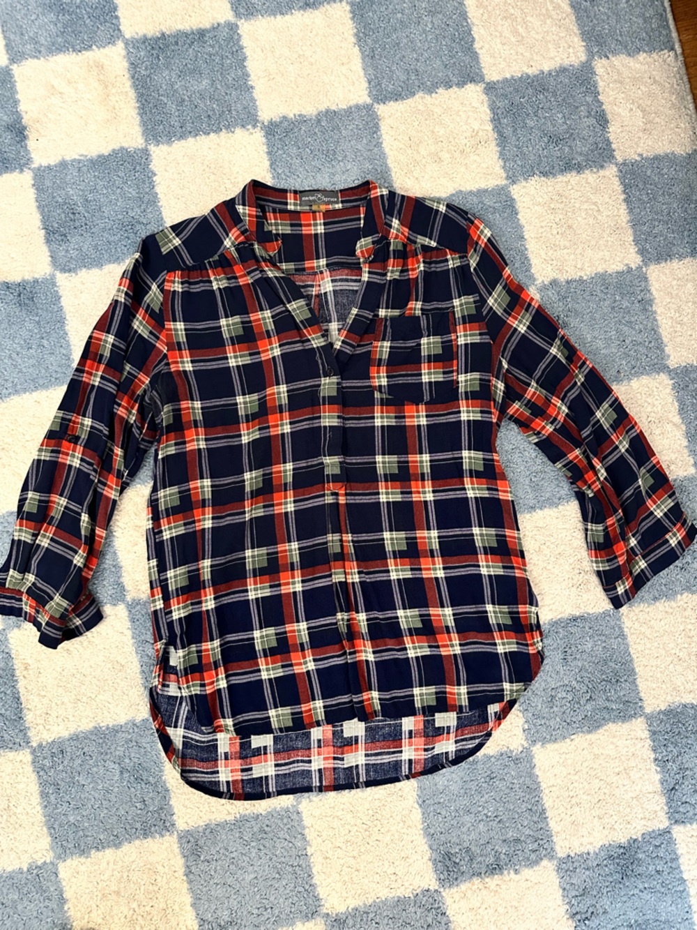 Market & Spruce Tunic Plaid Preppy Buttermom Lightweight Lumberjack Shirt Small
